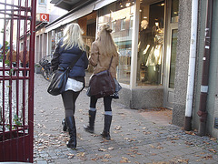 Déesses suédoises / MQ Swedish Booties walking on autumn leaves /    Ängelholm / Suède - Sweden.  23 octobre 2008