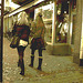 Déesses suédoises / MQ Swedish Booties walking on autumn leaves /    Ängelholm / Suède - Sweden.  23 octobre 2008  - Sepia postérisé