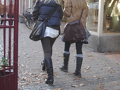 Déesses suédoises / MQ Swedish Booties walking on autumn leaves /    Ängelholm / Suède - Sweden.  23 octobre 2008