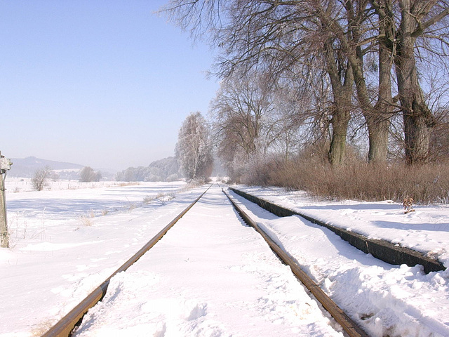 Gleis im Winter