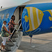 Boarding the plane to Bangkok
