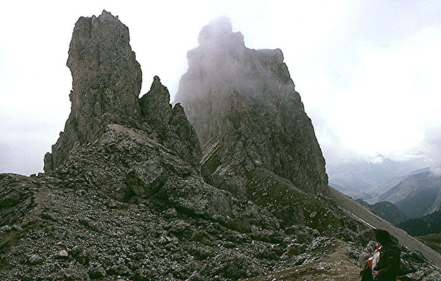 Alpen-5-062-81Diaw [I] Aufstieg zum Plattkofel, Dolmiten, Südtirol