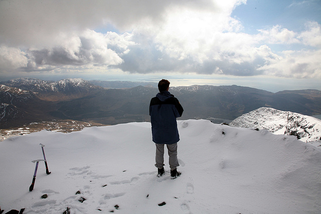 Belinda on the summit of Ben More, Mull