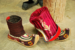 Traditional Ladakhi shoes and hat