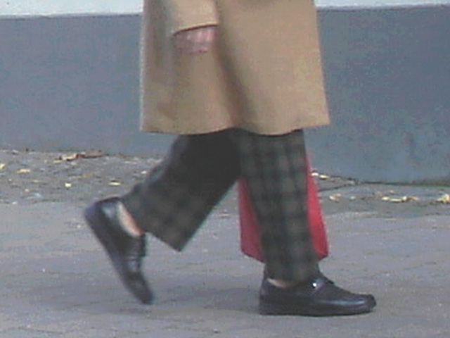 Guldfynd grey hair Swedish Lady on flats /   La Dame Guldfynd aux cheveux gris en talons plats - Ängelholm / Sweden - Suède.  23 octobre 2008