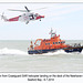 Winchman lands on Lifeboat - RNLI & Coastguard Joint Exercise - Seaford Bay - 6.7.2014