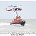 Winchman lowered towards Lifeboat - RNLI & Coastguard Joint Exercise - Seaford Bay - 6.7.2014