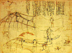 desegnis Leonardo da Vinci (La birdohomo)