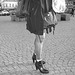 La Dame blonde Hoss Oss Fär en bottines sexy à talons hauts /  -  Hoss Oss Fär Swedish blond mature in short high-heeled Boots /  Ängelholm  /  Sweden - Suède.  23 octobre 2008 - N & B