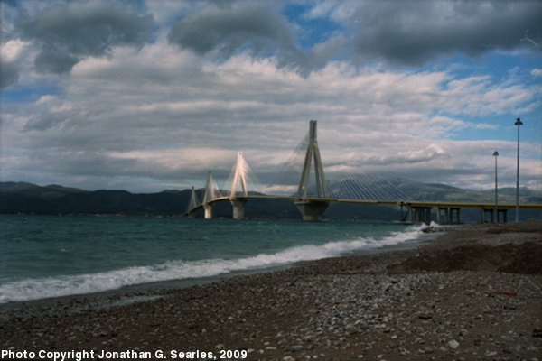 Rio-Antirro Bridge (a.k.a. Charilaos Trikoupis Bridge), Picture 7, Rio, Peloponnese, Greece, 2010