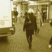 Dimani Swedish blond Lady in Dominatrix Boots /  Blonde suédoise en bottes à talons aiguilles -  Ängelholm / Suède - Sweden.   23-10-2008- Sepia