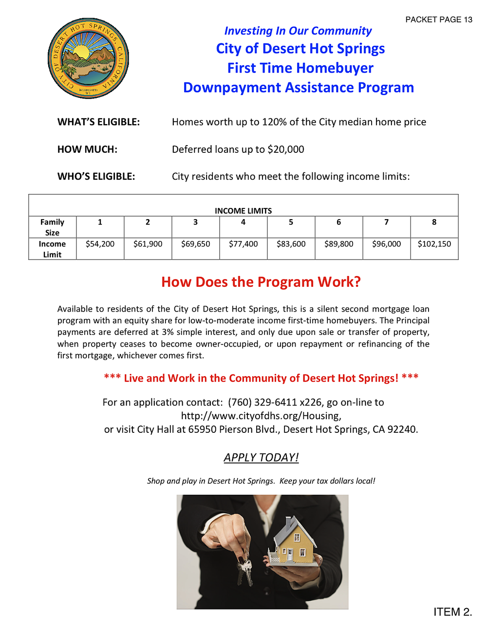 Downpayment Assistance Program flyer Downpayment Assistance Program flyer