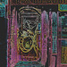 Cell phones pro DJ-audio artistic door. NYC. 19-07-2008 -  Contours de couleurs en négatif.