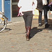 Rouquine suédoise avec bottes de Dominatrice / Lindex short redhead Swedish Lady in Dominatrix Boots - Ängelholm / Suède - Sweden.  23 octobre 2008