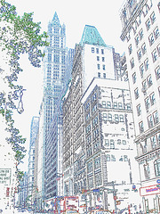 Bank of America eyesight /  New-York  city -  Juillet 2008 - Contours de couleurs