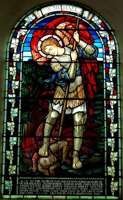 Morris and Co War Memorial Window, Warslow Church, Staffordshire