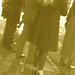 Blurry Danish blond Lady in black high heels shoes /  Copenhague -  25 octobre 2008- Sepia