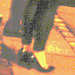 Blurry Danish blond Lady in black high heels shoes /  Copenhague -  25 octobre 2008