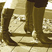 Evas shop willing swedish Goddesses duo in high-heeled Boots /  Duo de belles Suédoises en bottes à talons hauts -  Ängelholm /  Sweden - Suède.  23/10/2008- Sepia