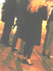 Blurry Danish blond Lady in black high heels shoes /  Copenhague -  25 octobre 2008