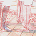 Evas shop willing swedish Goddesses duo in high-heeled Boots /  Duo de belles Suédoises en bottes à talons hauts -  Ängelholm /  Sweden - Suède.  23/10/2008 - Contours de couleur