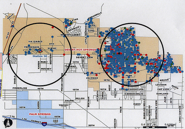 1.5 mile radius from the former Temple