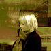 Danish blond in black and flat pale sexy pale boots /  Danoise blonde en bottes pâles à talons plats - Copenhague, Danemark.  20 octobre 2008-  Sepia postérisé