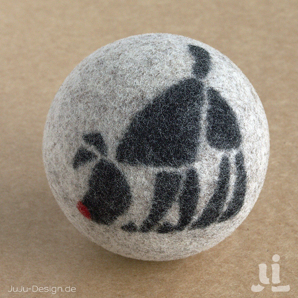 felted ball dog toy