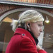 Grande blonde séduisante en bottes à talons hauts / Tall red Swedish blond lady in high-heeled boots - Ängelholm / Suède - Sweden. 23 octobre 2008.-  Pointillisme en peinture à l'huile