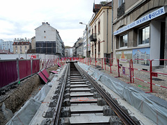 BESANÇON: Travaux du tramway, Avenue Fontaine Argent - 02.