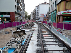 BESANÇON: Travaux du tramway, Avenue Fontaine Argent - 07.