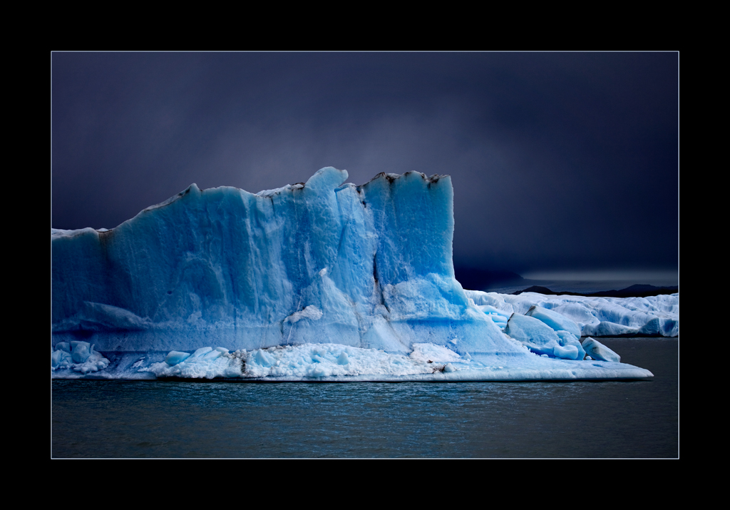 blue ice and dark sky