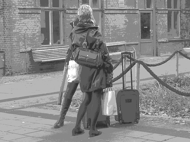 Remarquable duo ferroviaire / Remarkable train station duo - Båstad / Suède - Sweden.   23-10-2008 - RVB postérisé