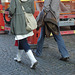 La Dame Triumph en bottes blanches à talons plats / Triumph Lady in sexy flat white boots - Ängelholm / Suède - Sweden.  23-10-2008