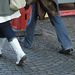 La Dame Triumph en bottes blanches à talons plats / Triumph Lady in sexy flat white boots - Ängelholm / Suède - Sweden.  23-10-2008