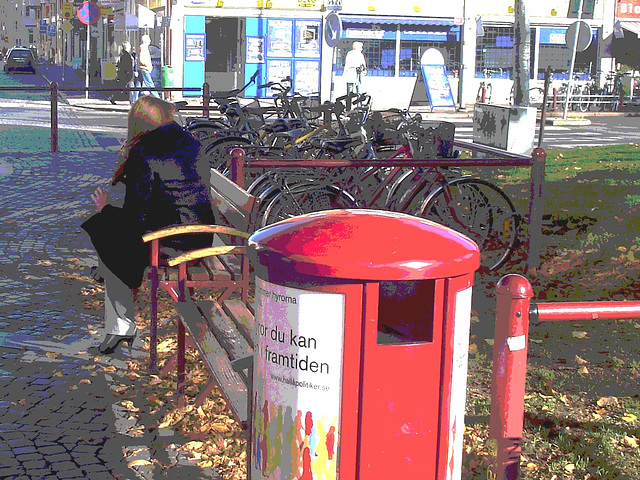 Jolie rouquine Sony en talons hauts / Sony infinity perfekt readhead Lady in high heels shoes  - Ängelholm / Suède - Sweden.  23-10-2008 - Postérisation