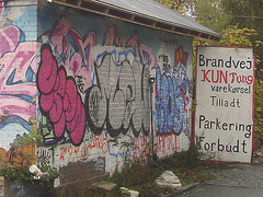 La maison Parkering forbudt house / Christiania - Copenhague / Copenhagen.  26 octobre 2008.