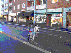 Blonde SEB en bottes à talons hauts cachés / SEB Swedish blond Lady in hidden high-heeled Boots footwears - Ängelholm  / Suède - Sweden.  23-10-2008 - Postérisation