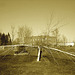 Cimetière et église / Church and cemetery - St-Eugène / Ontario, CANADA -  04-04-2010 - Sepia