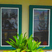 Fenêtres lézardées /  Twin windows and small lizard - Varadero, CUBA.  Février 2010