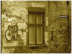La maison Natasja's gade house / Christiania - Copenhague / Copenhagen - Sepia avec cadre blanc