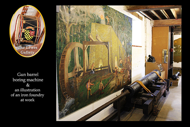 Gun barrel borer & foundry illustration  - Lewes Gallery - Anne of Cleves House - Lewes - 23.7. 2014