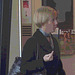 Grande blonde suédoise en bas de coiffeur et talons hauts / Tall blond in barber shop socks and high heels - Ängelholm / Suède - Sweden.  23-10-2008 - Postérisation