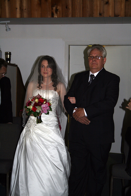 Dawn and her Father Enter - The Dress is Stunning