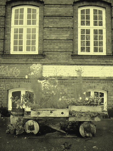 Graffitis sur rmur de brique / Graffitis on bricks wall - Christiania / Copenhague - Copenhagen.  26 octobre 2008 - Vintage