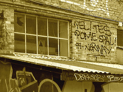 Le bâtiment DPBASOP building / Christiania - Copenhague / Copenhagen.  26 octobre 2008 - Sepia