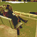 Young sexy Lady in pending straps high-heeled boots with tight jeans /  Jeune Suédoise en bottes de cuir à talons hauts aux courroies pendantes - Ängelholm / Suède - Sweden. 23 octobre 2008 - Sepia postérisé