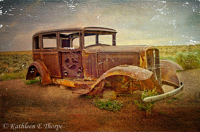 Rusty Old Heap on Route 66 - Lenabem Texture