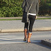 Tall readhead Lady in sexy chunky heeled beige boots / Grande rouquine en bottes beiges sexy  - Ängelholm / Suède - Sweden. 23 octobre 2008