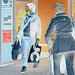 La Dame Skivmasa aux sacs de plastique en baskets / Skivmasa plastic bags Lady in sneakers - Ängelholm /  Sweden- Suède.   23-10-2008 - Négatif RVB